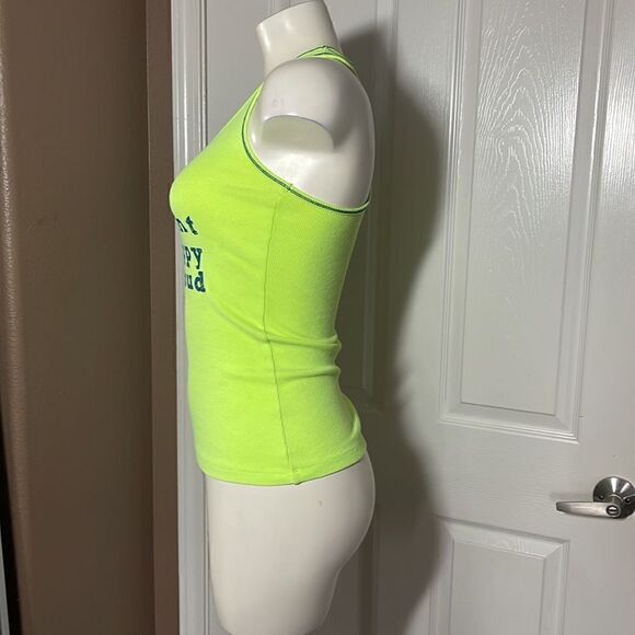 Lorna Jane neon green ms blue racerback tank size xs - Picture 2 of 5